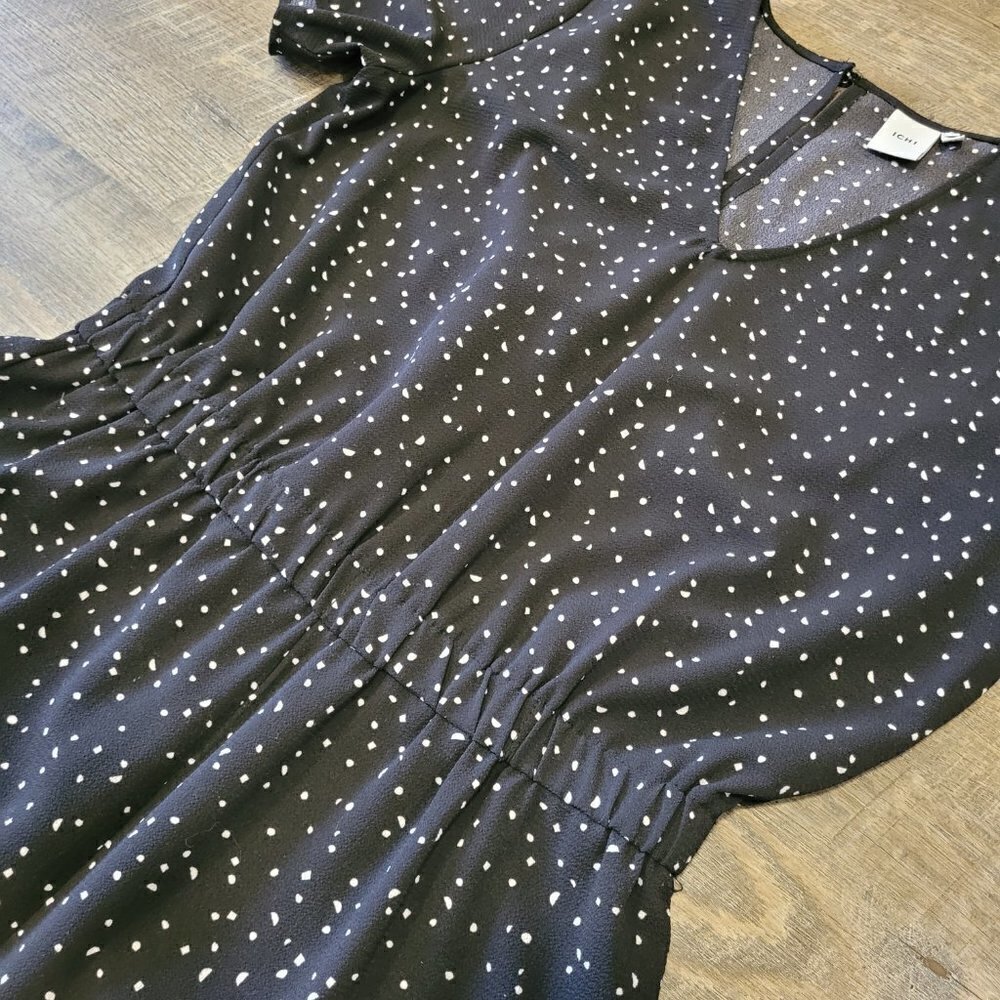 ICHI | Bright Polka Dot Short Sleeve Jumpsuit | Sz. L - Picture 5 of 9